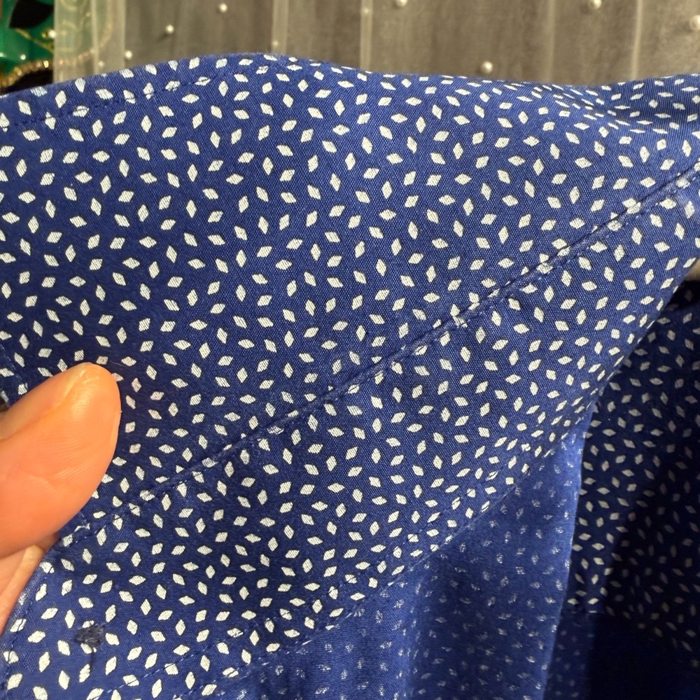 Michael Kors Navy Patterned Button Down Shirt - image 7